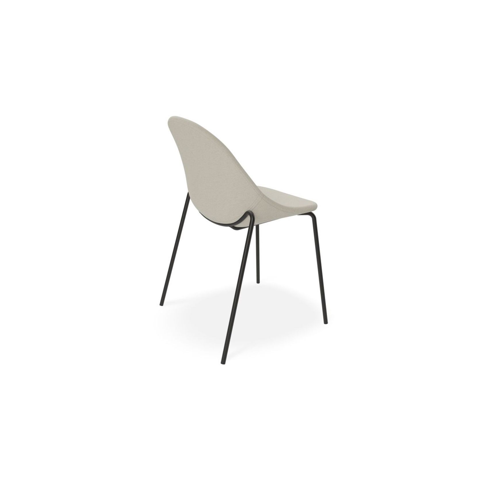 Pebble Fabric Light Grey Upholstered Chair - Pyramid Fixed Base - Black gallery detail image