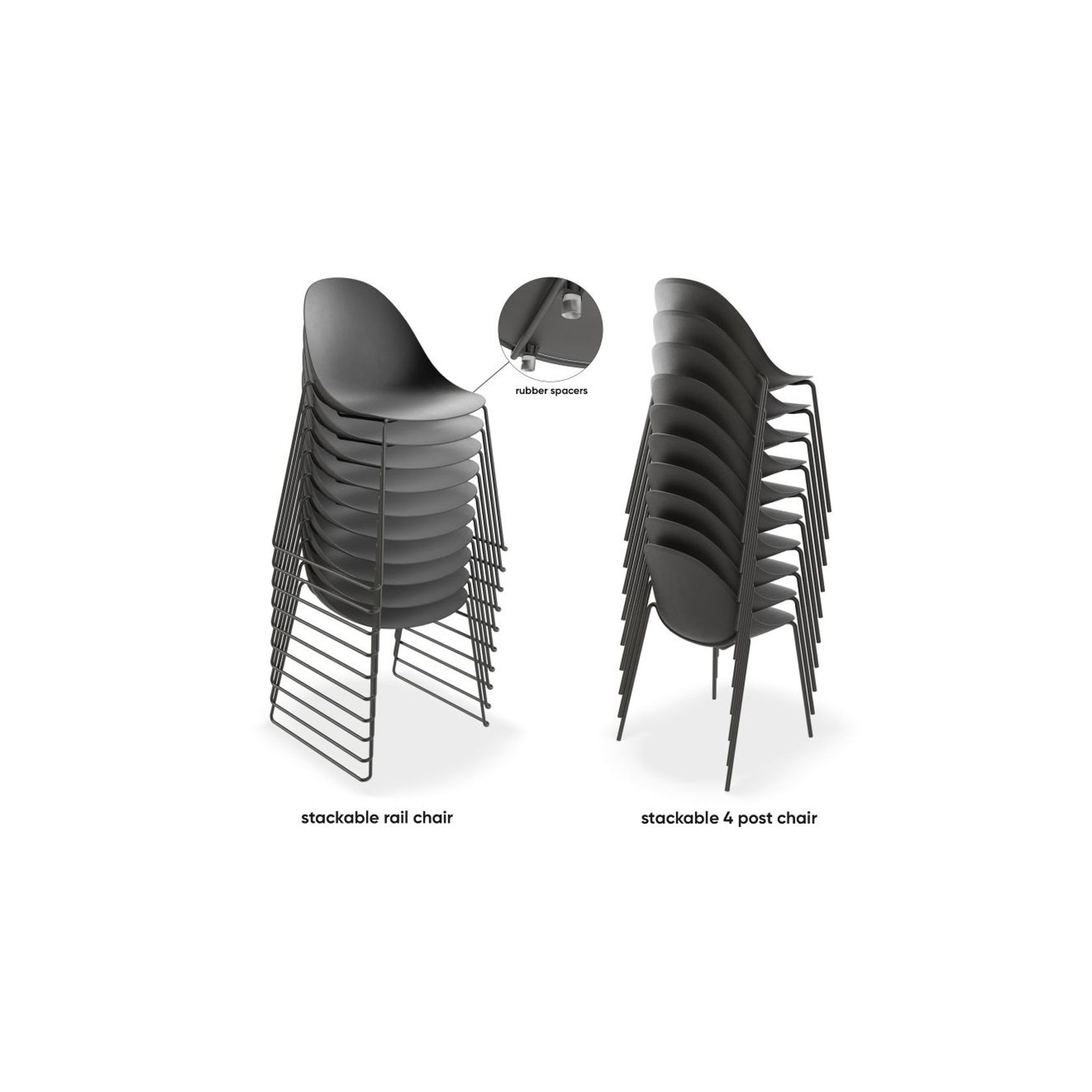 Pebble Chair Black with Shell Seat - Natural Beechwood Base gallery detail image