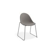 Pebble Fabric Dark Grey Upholstered Chair - 4 Post - Black gallery detail image