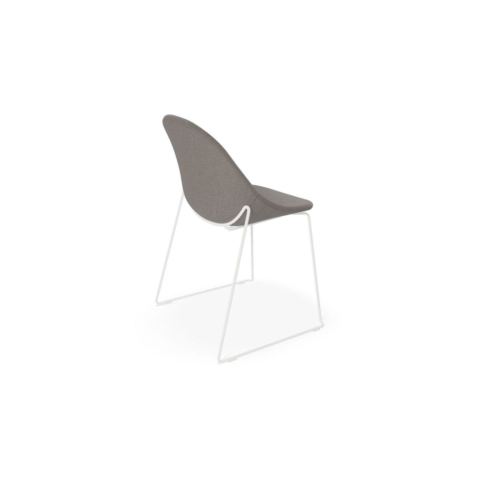 Pebble Fabric Dark Grey Upholstered Chair - Pyramid Fixed Base with Castors - Black gallery detail image