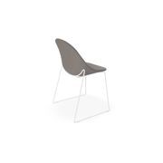 Pebble Fabric Dark Grey Upholstered Chair - Swivel Base w Castors - Black gallery detail image
