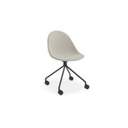 Pebble Fabric Light Grey Upholstered Chair - Swivel Base - Black gallery detail image