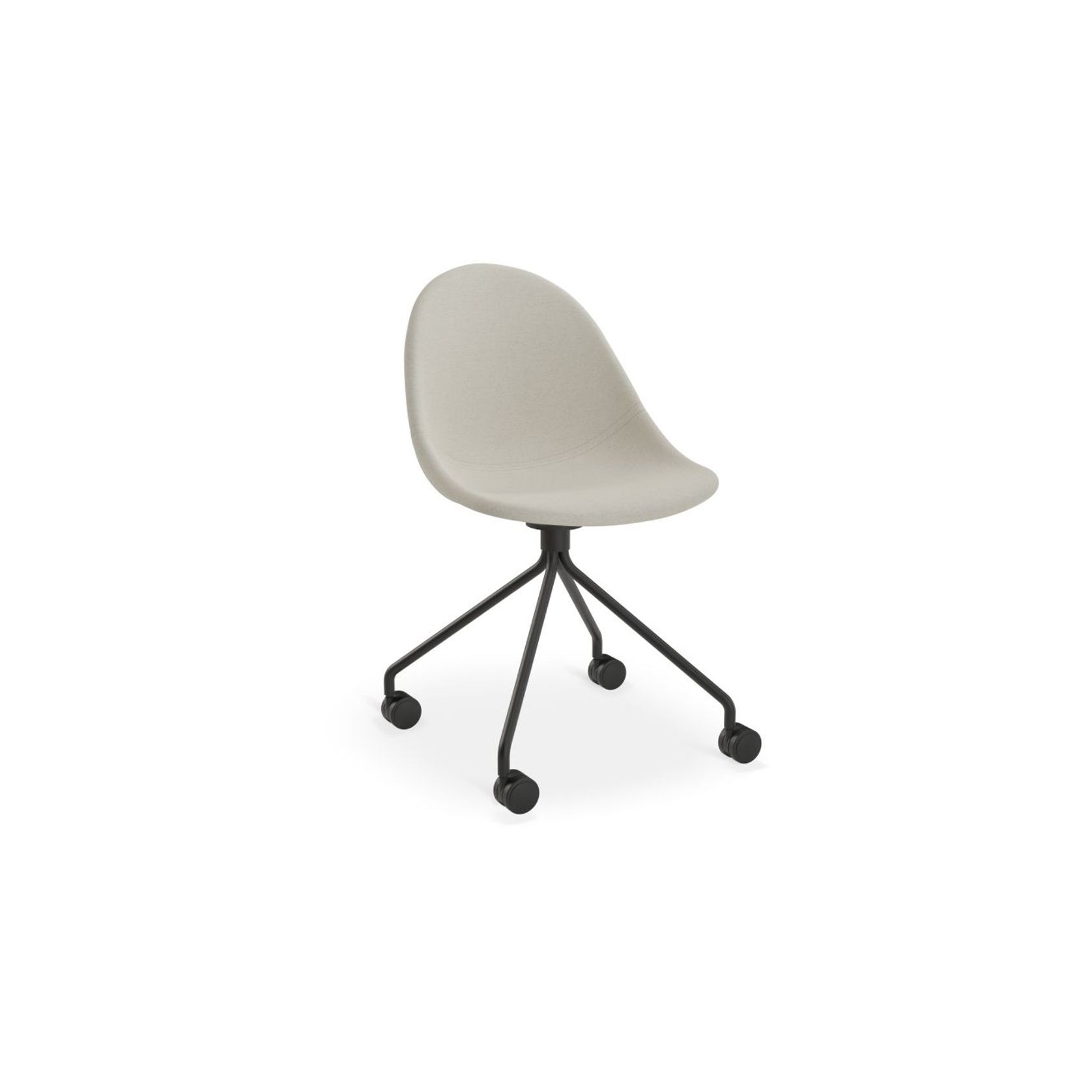 Pebble Fabric Light Grey Upholstered Chair - 4 Post - Black gallery detail image