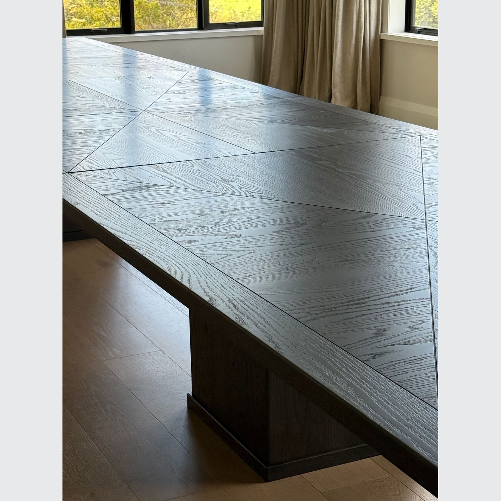 Extending Gathering Table — Stained Oak Wood gallery detail image