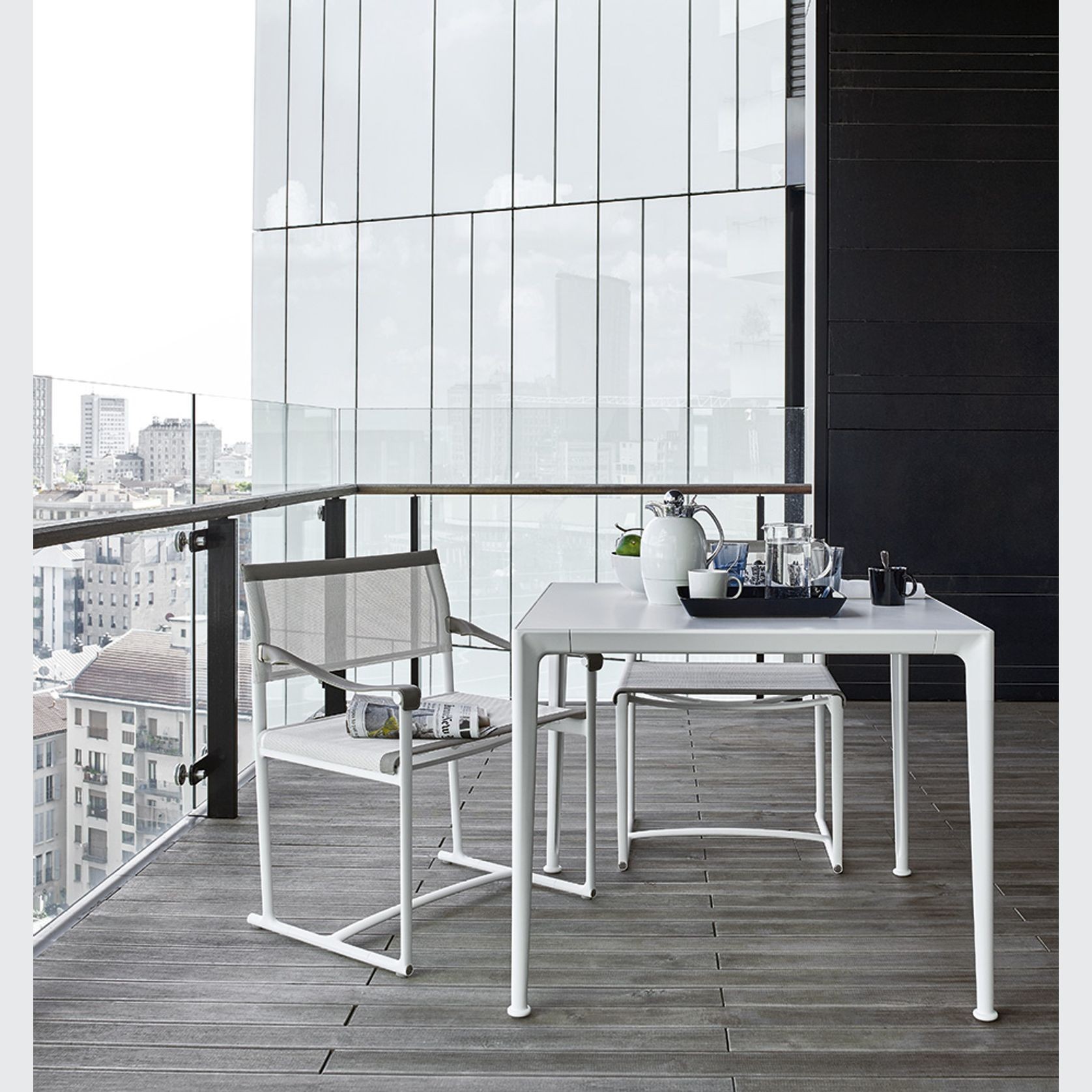 Mirto White Painted Square | Table gallery detail image