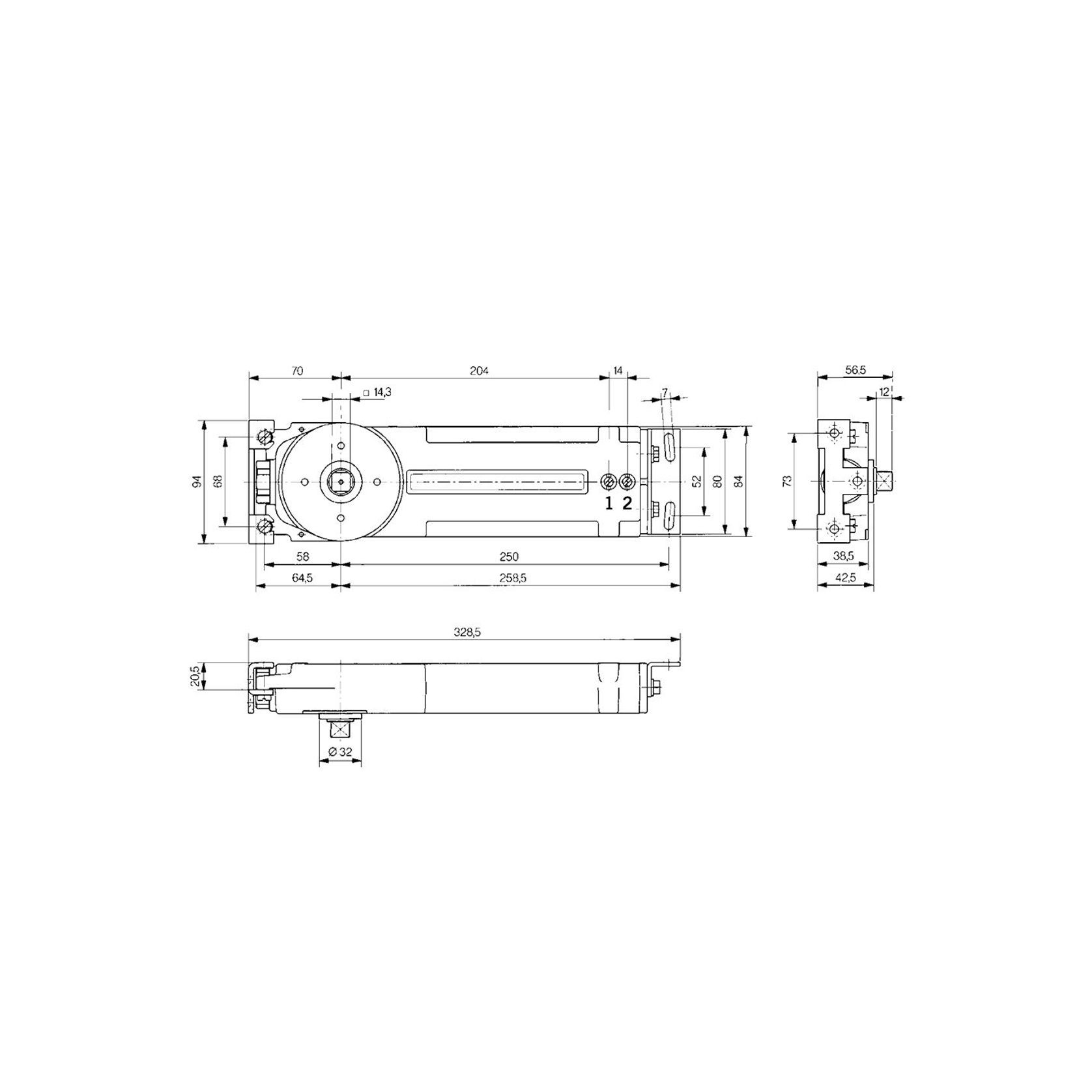 Dorma RTS85A EN4 Transom Closer Set Non Hold Open gallery detail image