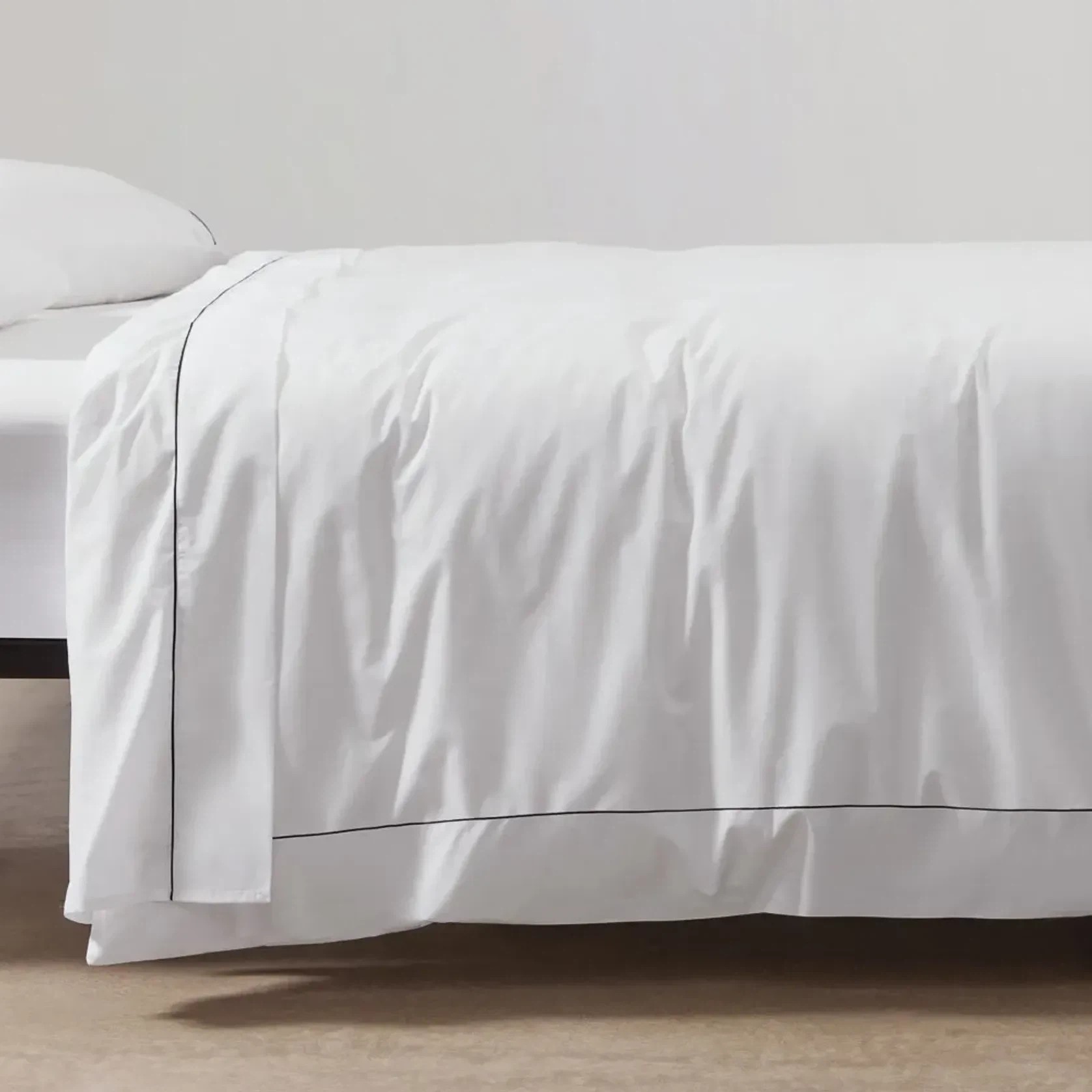 Cotton Percale Duvet Covers With Piping gallery detail image