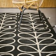 Orla Kiely Linear Stem Rug - Slate | 100% Wool Designer Floor Rug gallery detail image