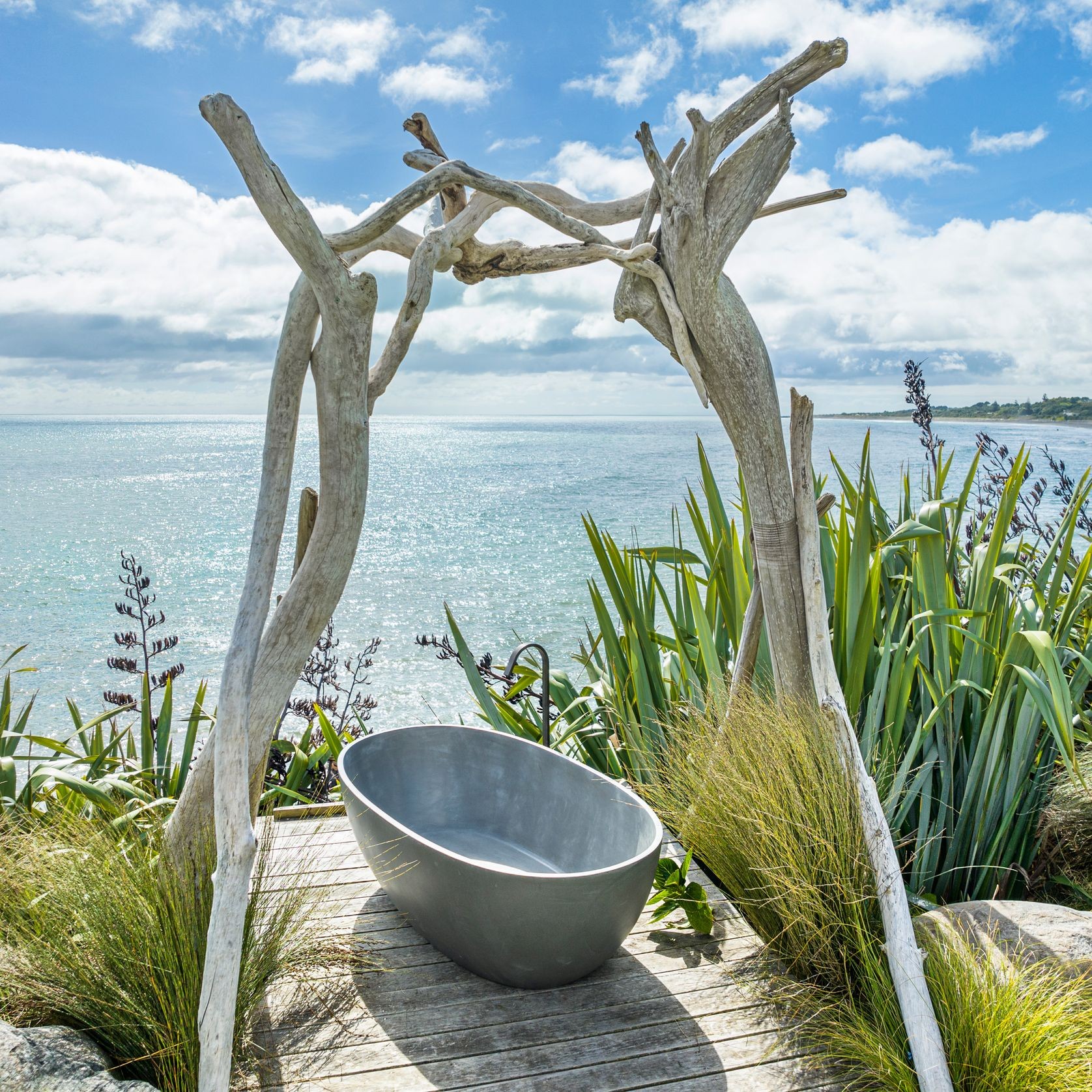 Cora Oval Concrete Outdoor Bath Various sizes & colours gallery detail image