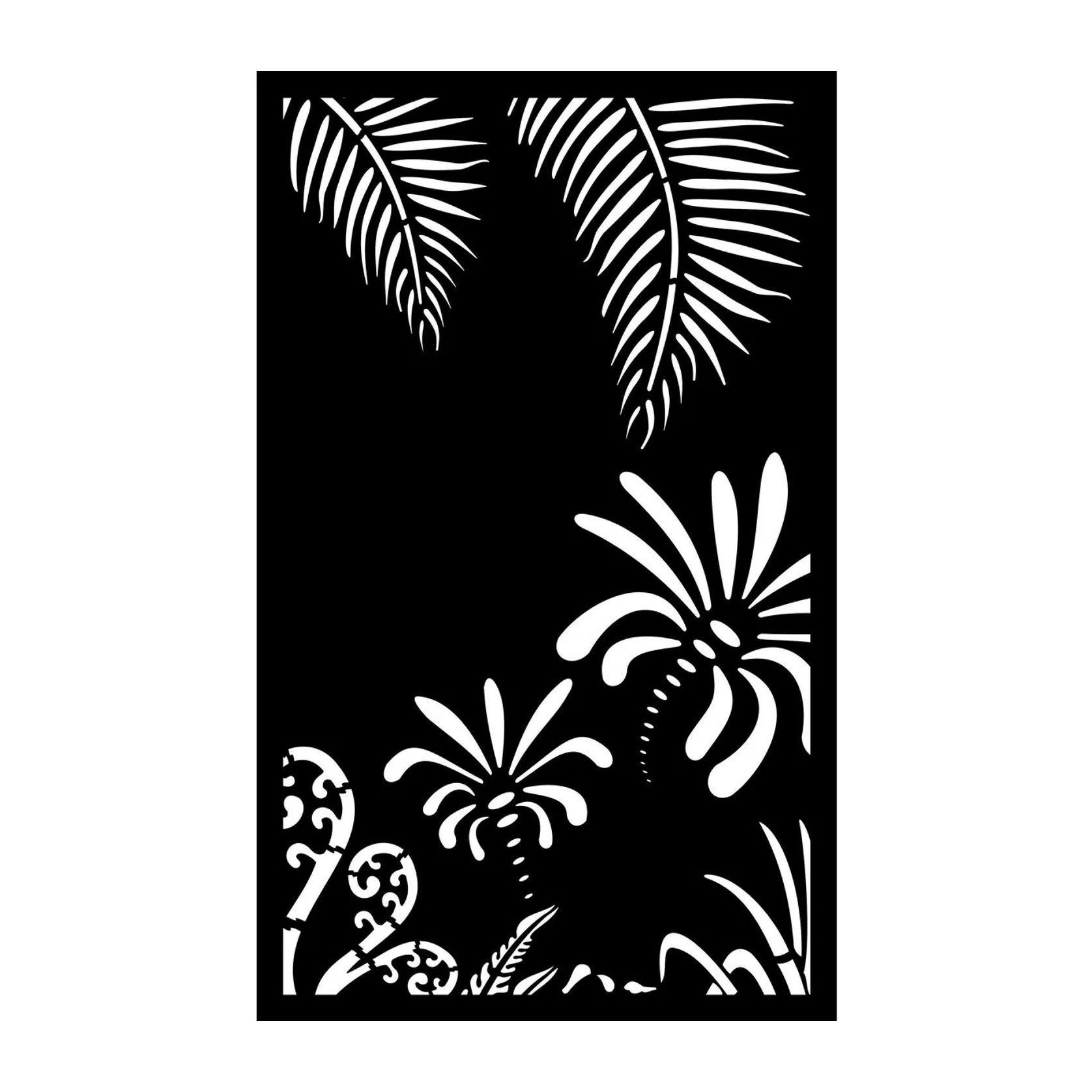 Decorative Garden Art & Privacy Screen- Koru with Palm gallery detail image