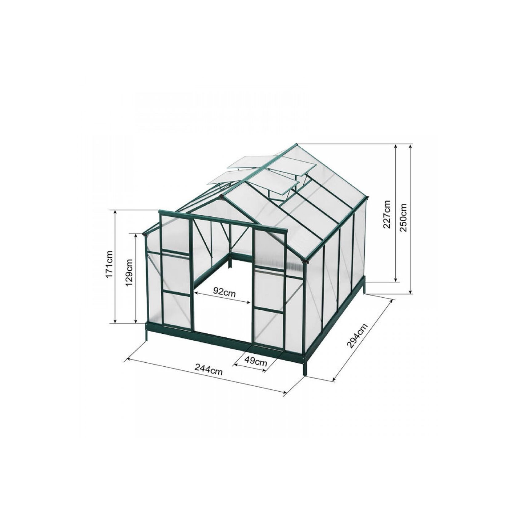 Ultimate Greenhouse 6mm Twin Wall 2400 x 2900mm gallery detail image