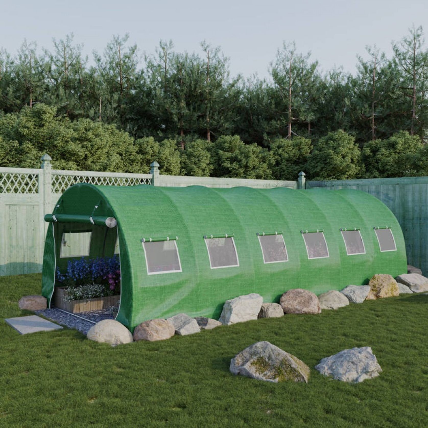 Strong Tunnel Greenhouse Galvanised Frame | 10m gallery detail image