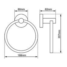 Lucid Pin Hand Towel Ring Matte Black gallery detail image