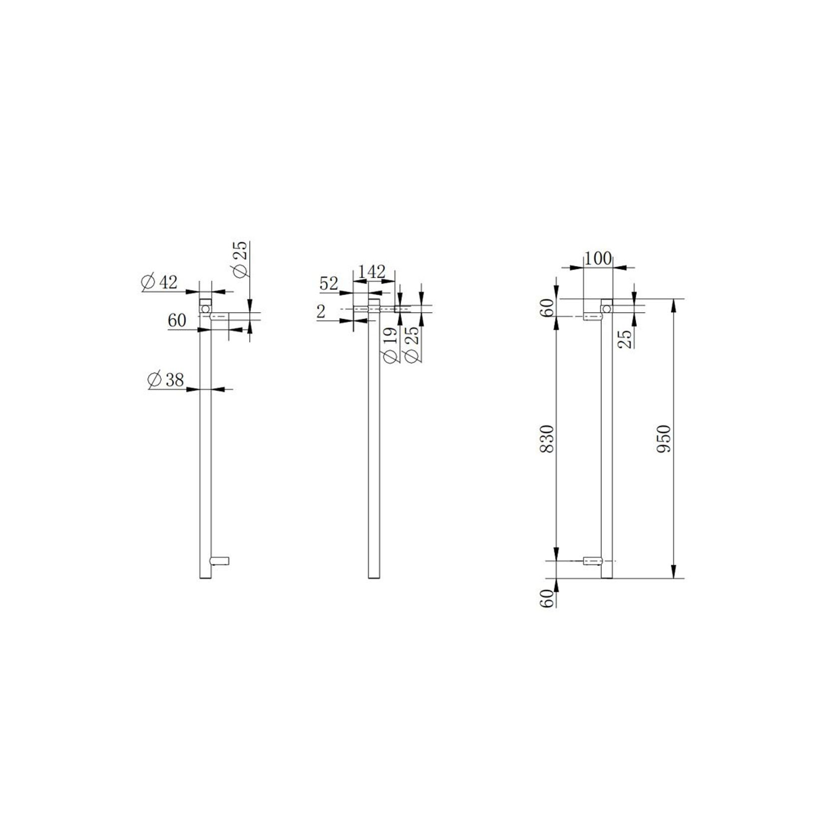 Vertical Heated Towel Rail Gun Metal Grey gallery detail image