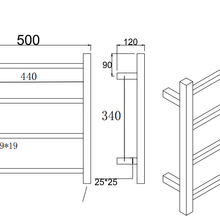 Square Electric Heated Towel Rack 4 Bars BUYG04.S.HTR gallery detail image
