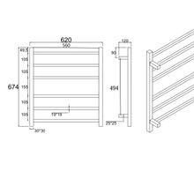 Square Electric Heated Towel Rack 6 Bars gallery detail image