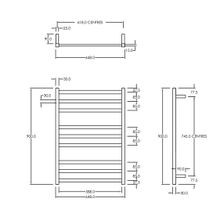 Square Towel Rail 240V 900 x 650mm Satin Black gallery detail image