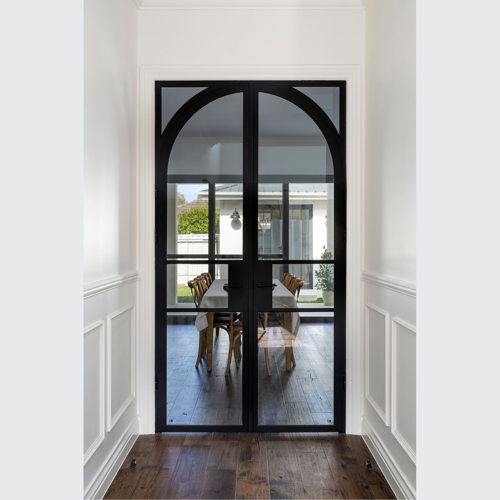 Arch Steel Frame Glass Hinge Doors - Galvanised FPS50 gallery detail image