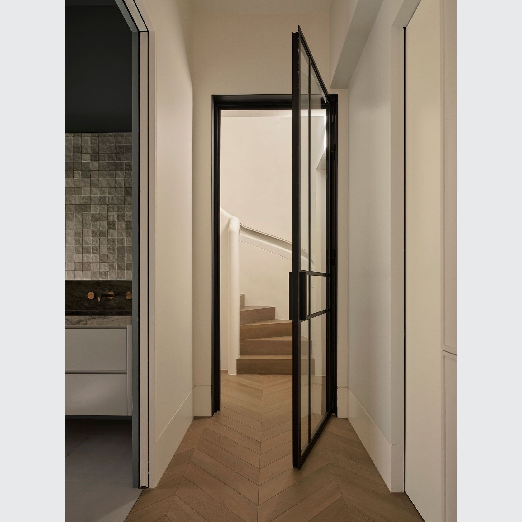 Steel Frame Glass Hinge Doors - Galvanised W40 gallery detail image