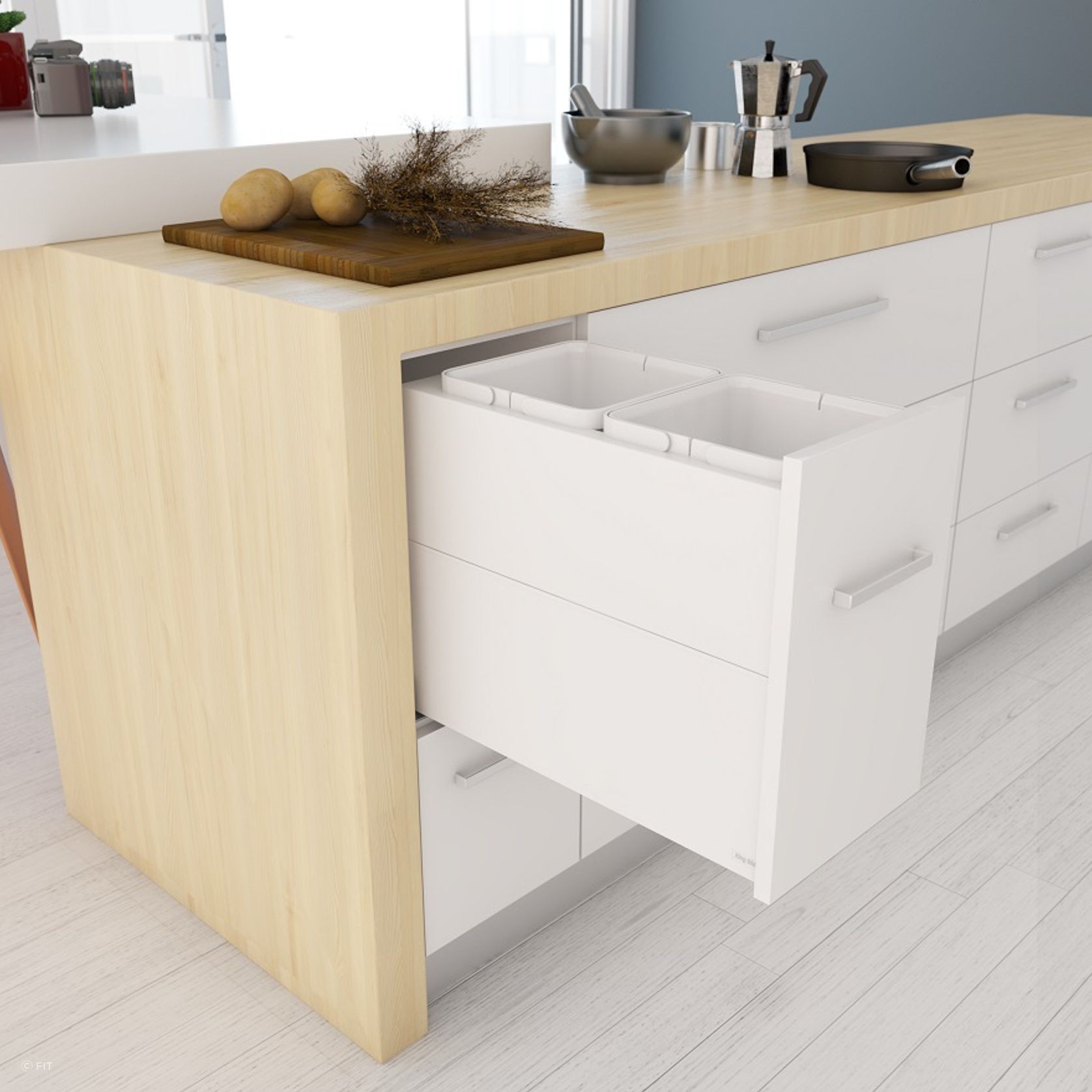 Tanova Designer Series 2 Pull Out Kitchen Bins gallery detail image