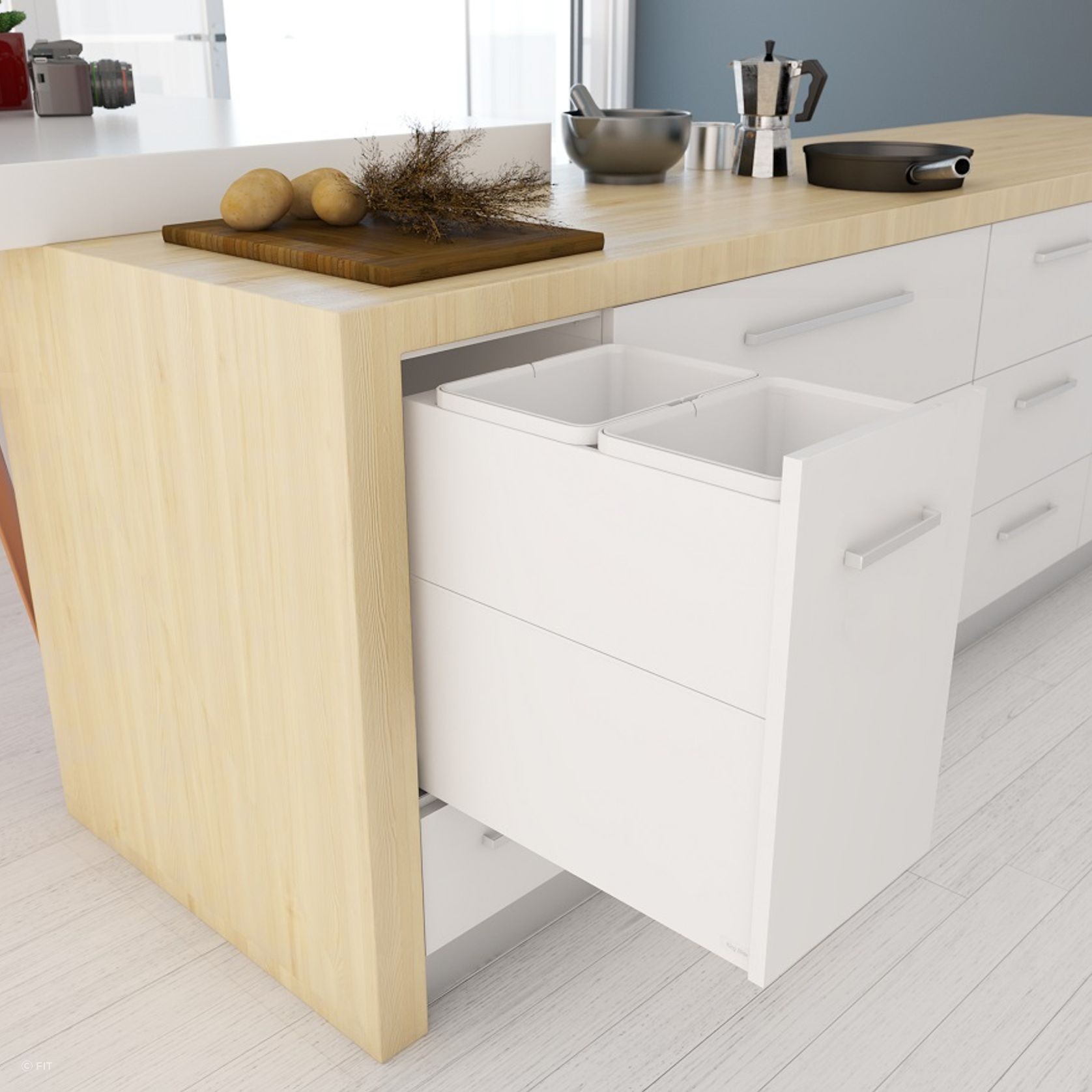 Tanova Designer Series 2 Pull Out Kitchen Bins gallery detail image
