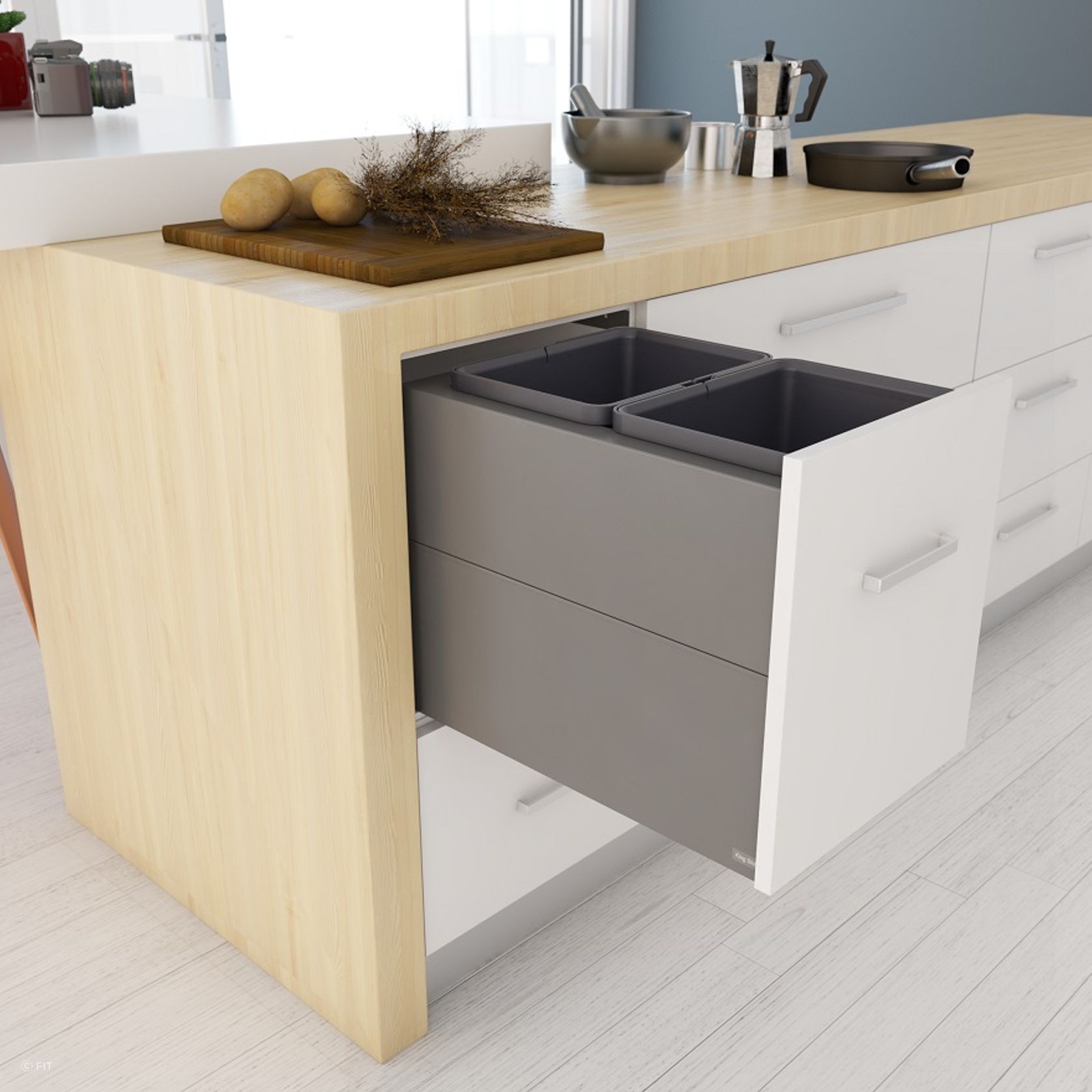 Tanova Designer Series 2 Pull Out Kitchen Bins gallery detail image