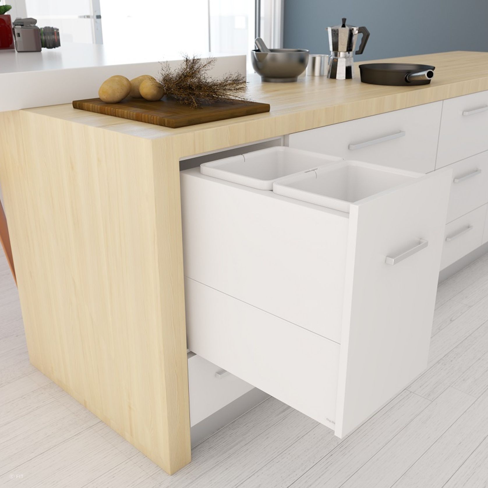 Tanova Designer Series 2 Pull Out Kitchen Bins gallery detail image