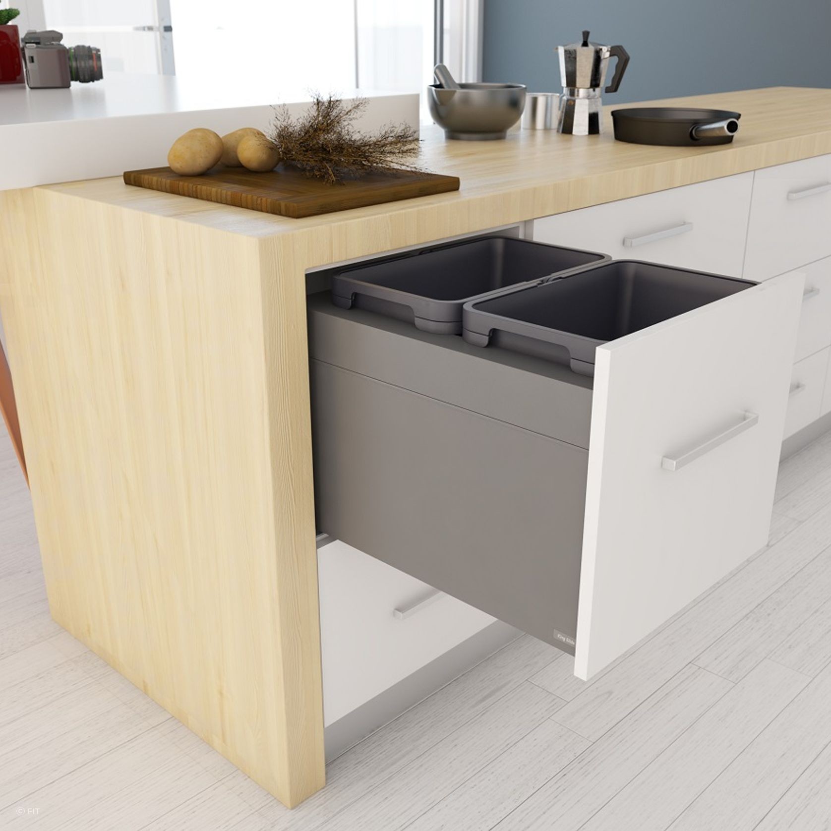 Tanova Designer Series 2 Pull Out Kitchen Bins gallery detail image