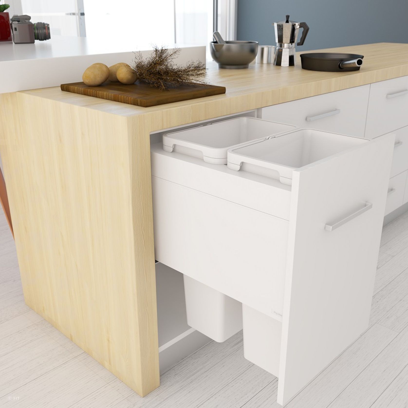 Tanova Designer Series 2 Pull Out Kitchen Bins gallery detail image