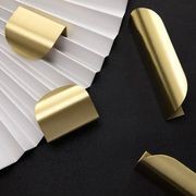 Round Brass Lip Pull Kitchen Handles gallery detail image