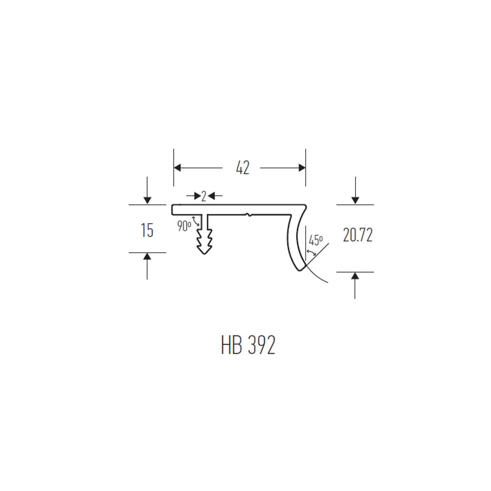 HB390 Series Continuous Drawer Pull gallery detail image