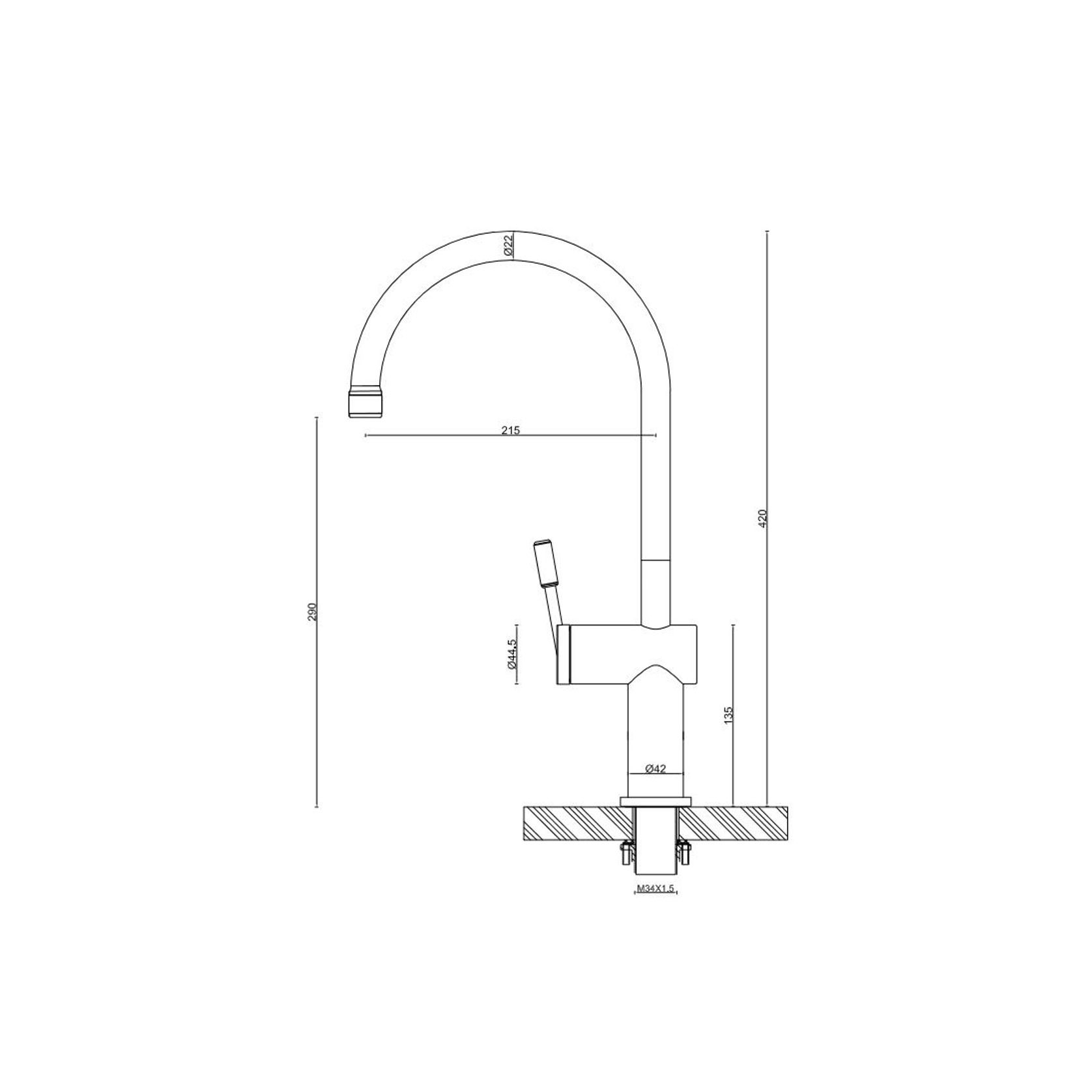 Rivet Gooseneck Kitchen Mixer Chrome gallery detail image