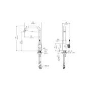 Uno Etch Square Kitchen Mixer gallery detail image