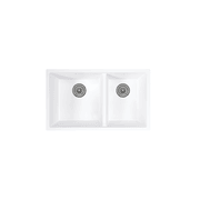 Vienna Double Sink 760mm | White Granite (Overflow) gallery detail image