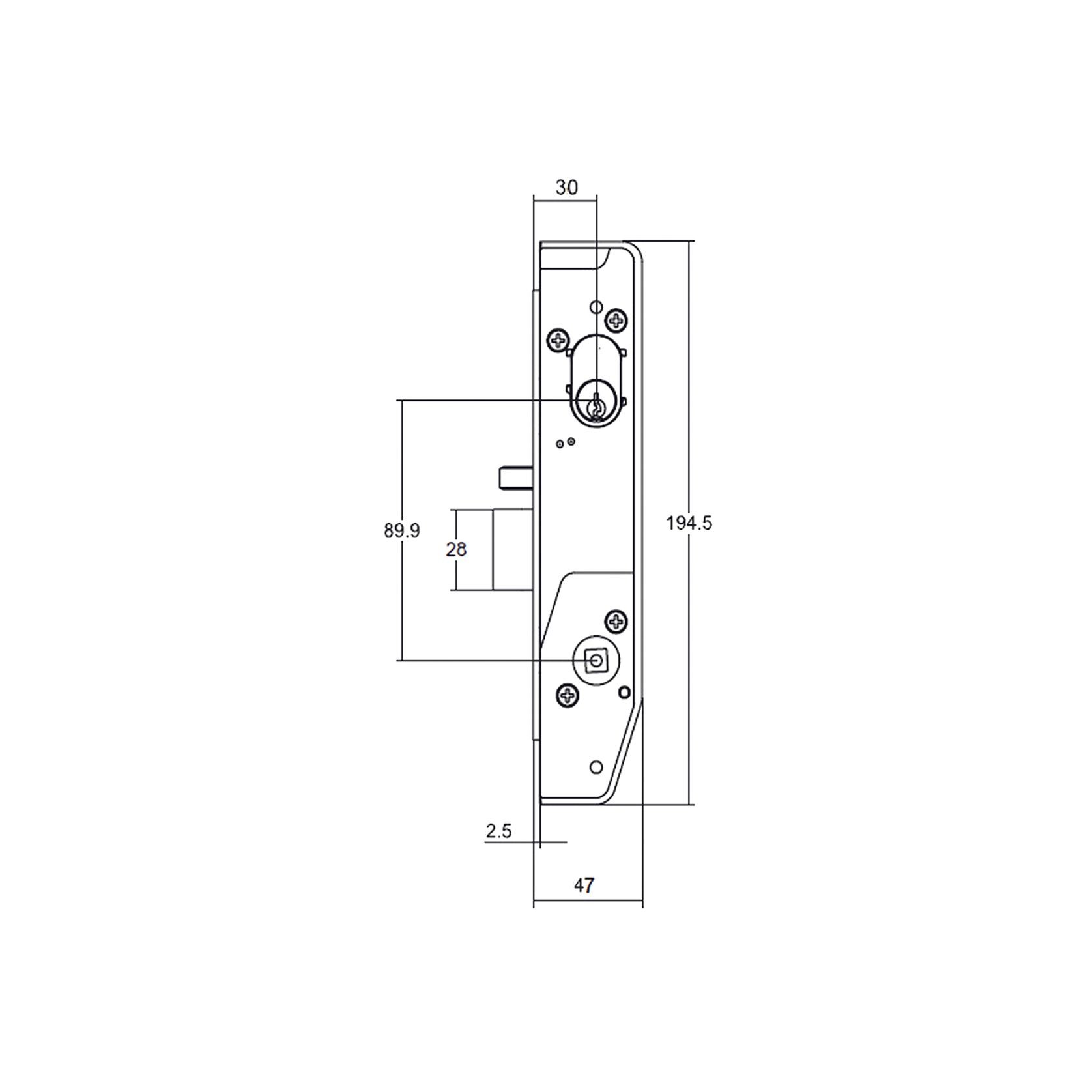 Lockwood Universal Primary Mortice Lock 30mm Backset gallery detail image