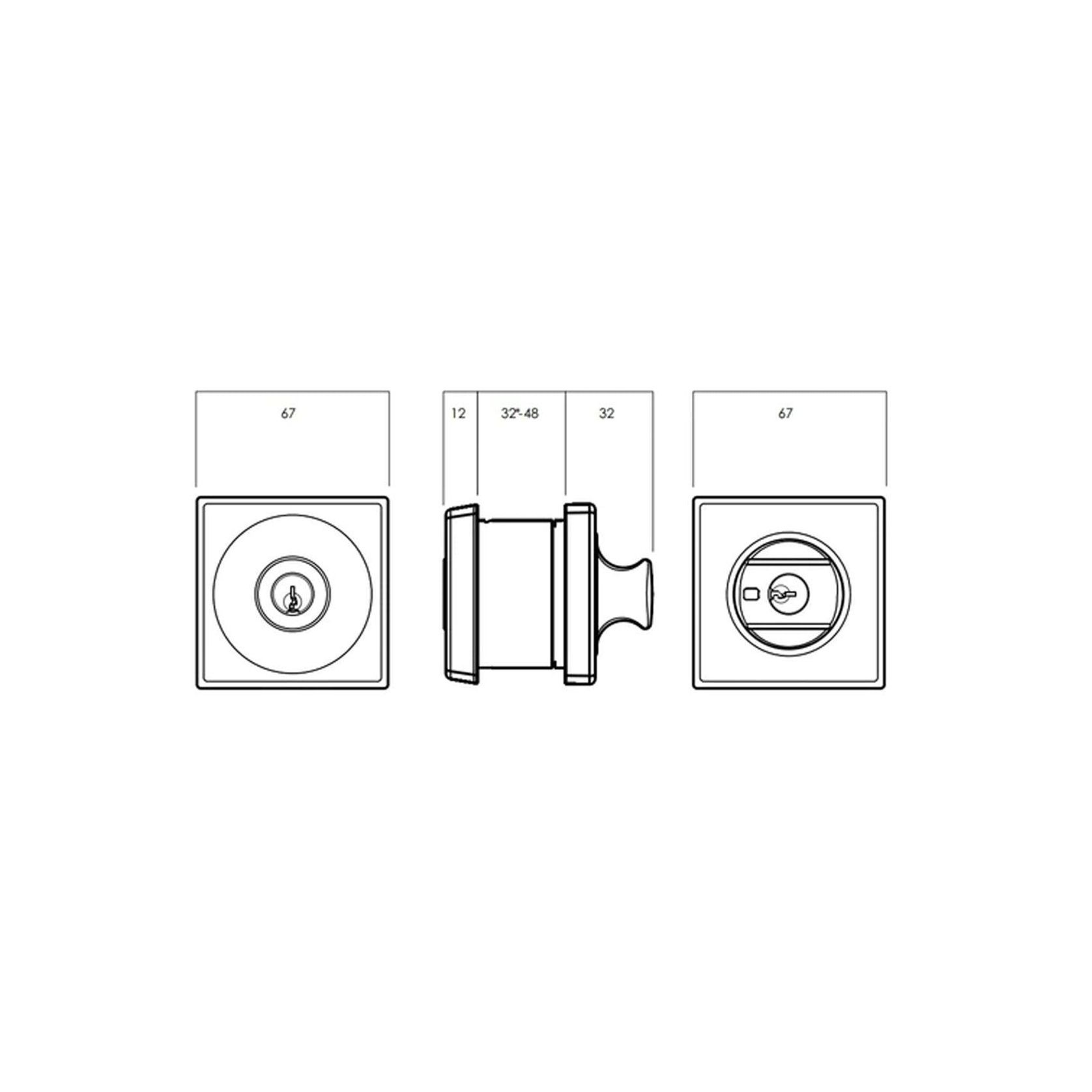 Lockwood Paradigm Square Deadbolt Rose Matt Black gallery detail image