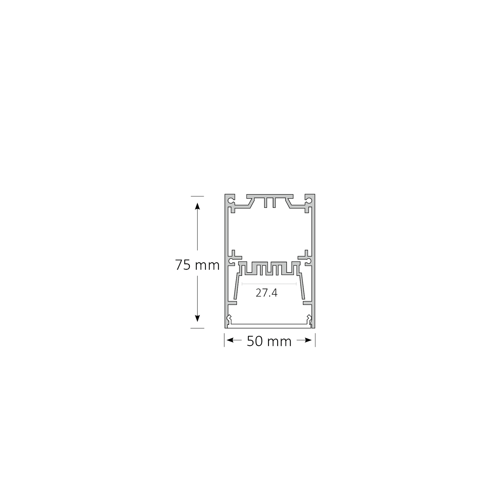 091 Rectangular LED Strip Channel with Diffuser Pendant gallery detail image