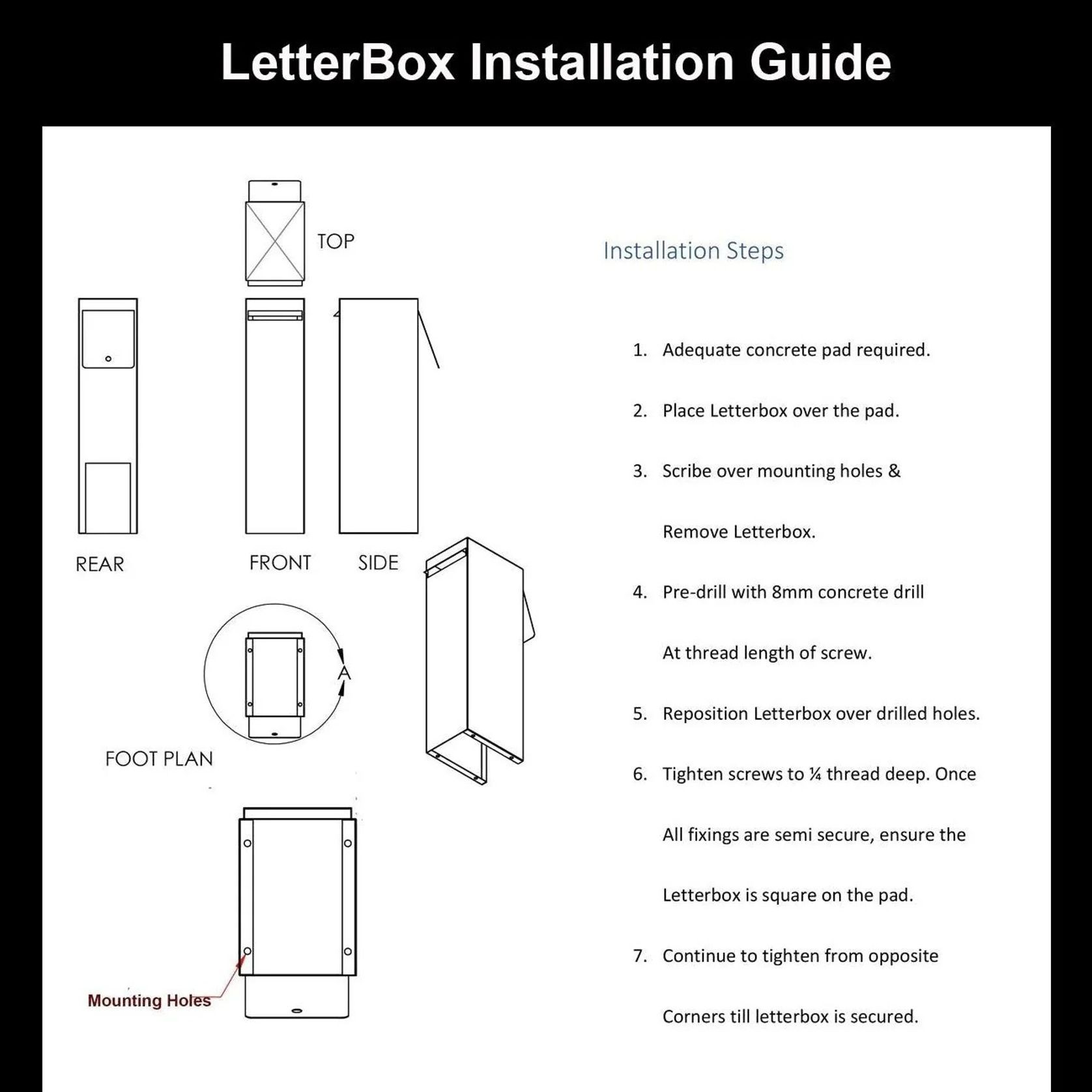 Customisable Free Standing Pillar Letterbox - The Post gallery detail image