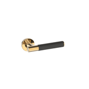 Kawajun Solid Brass and Leather Door Leverset TCC gallery detail image