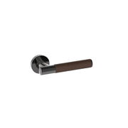 Kawajun Solid Brass and Leather Door Leverset TCC gallery detail image