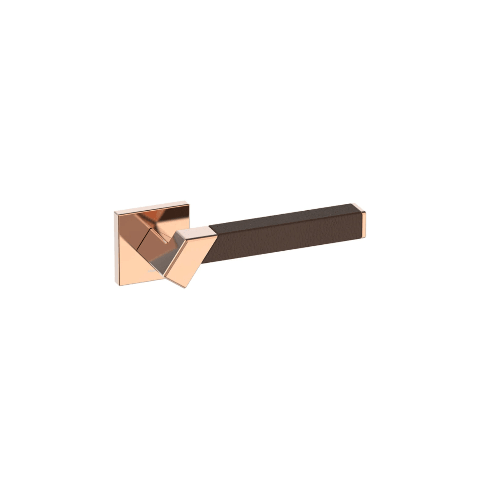 Kawajun Solid Brass and Leather Door Leverset TBT gallery detail image