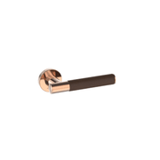 Kawajun Solid Brass and Leather Door Leverset TCC gallery detail image