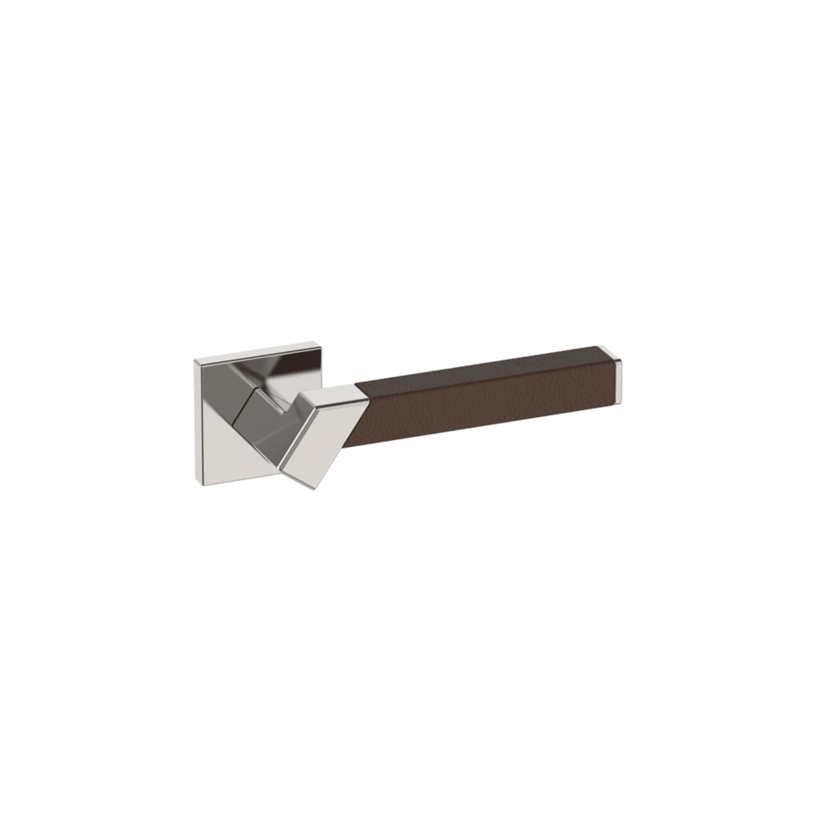 Kawajun Solid Brass and Leather Door Leverset TBT gallery detail image