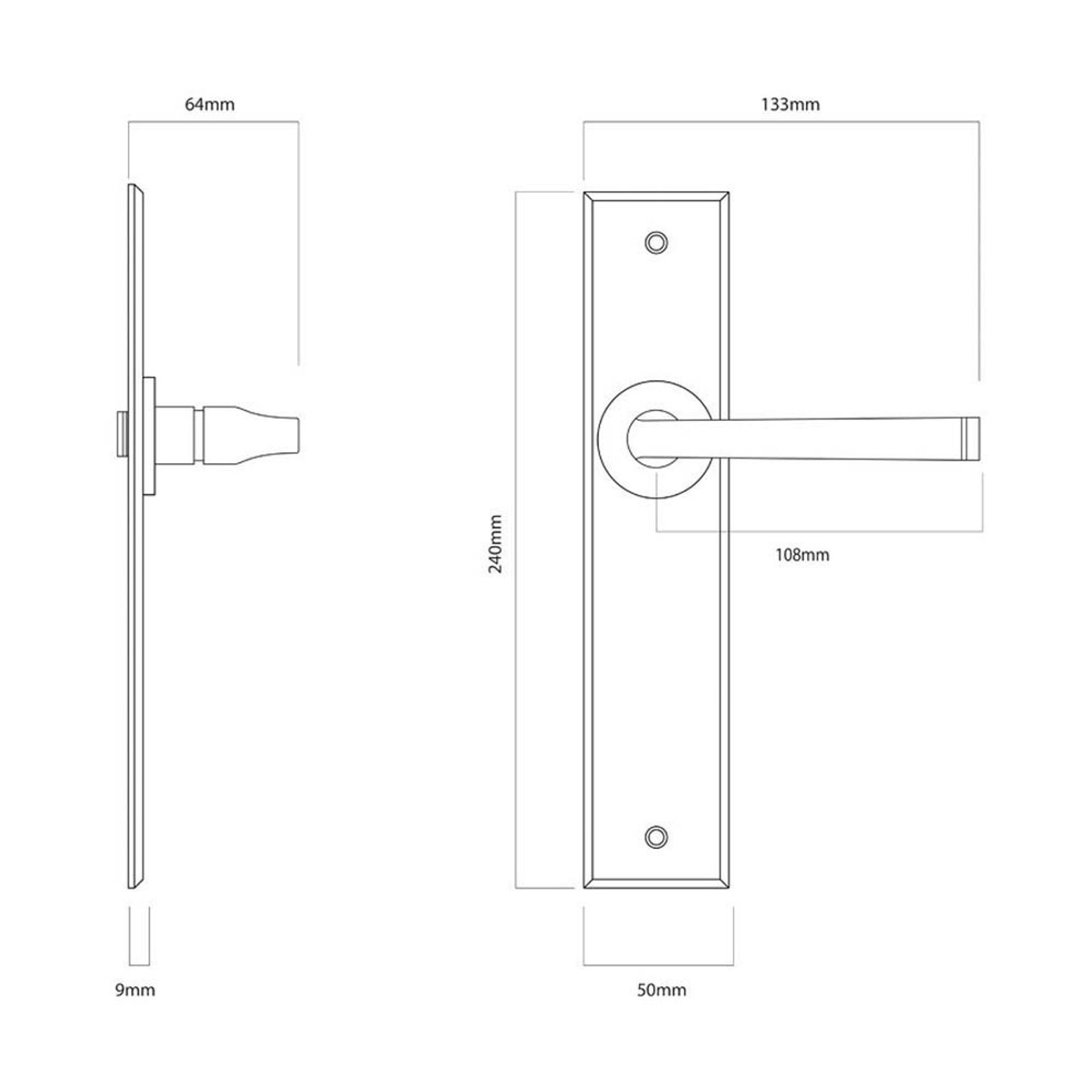 Iver Annecy Door Lever on Chamfered Backplate Bronzed Brass - Customise to your needs gallery detail image