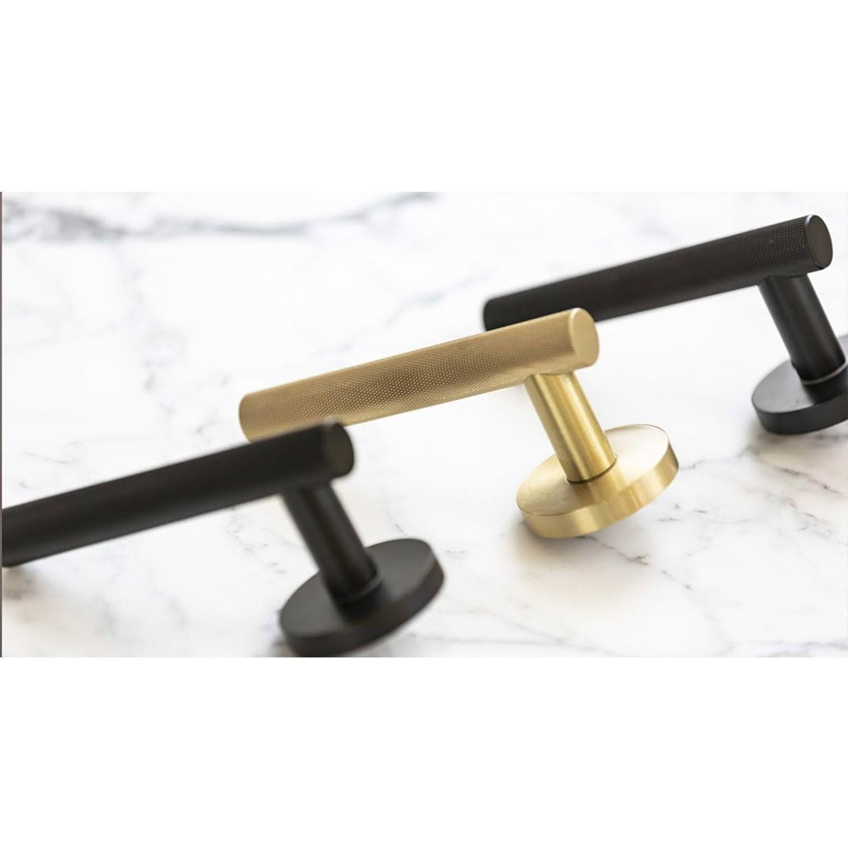 Atelier Door Lever With Latch - Matt Black gallery detail image
