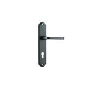 Iver Annecy Door Lever on Shouldered Backplate Distressed Nickel gallery detail image