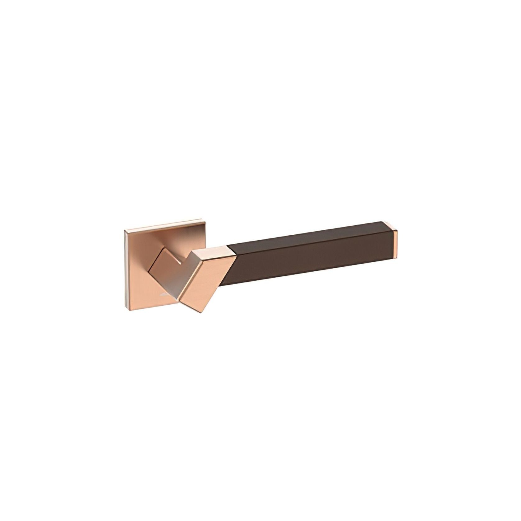 Kawajun Solid Brass and Leather Door Leverset TBT gallery detail image