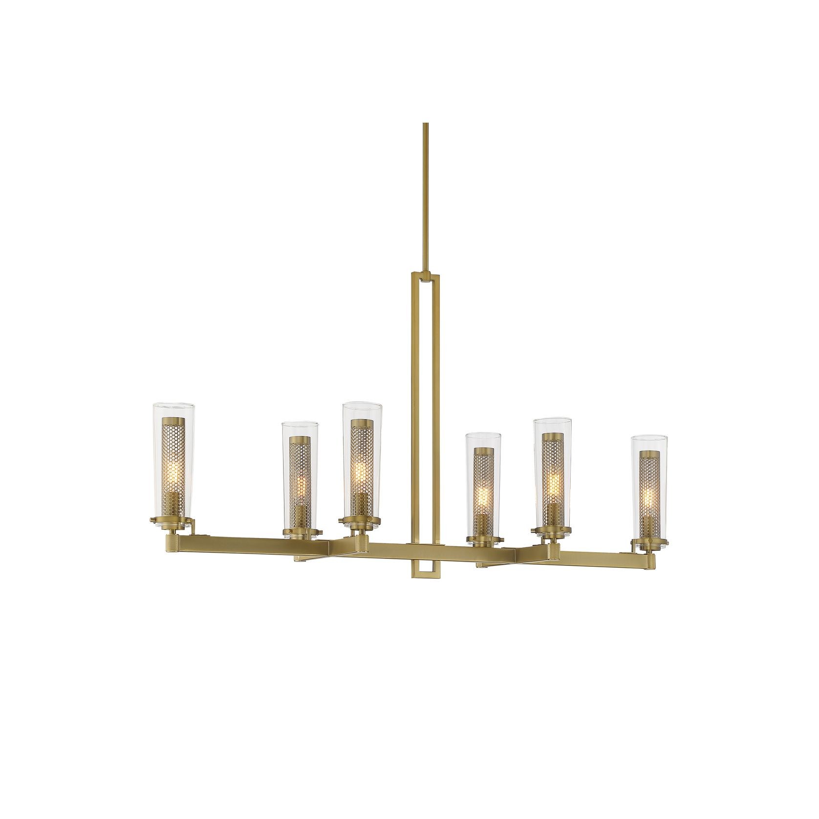 Bouvet 6 Light Island Pendant in Aged Brass gallery detail image