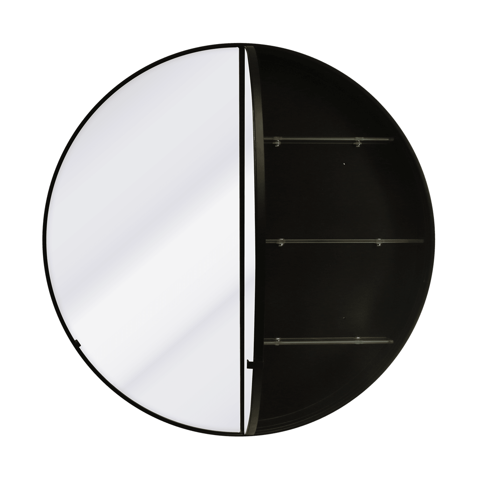 Kzoao 900mm Round Black Mirror Cabinet gallery detail image