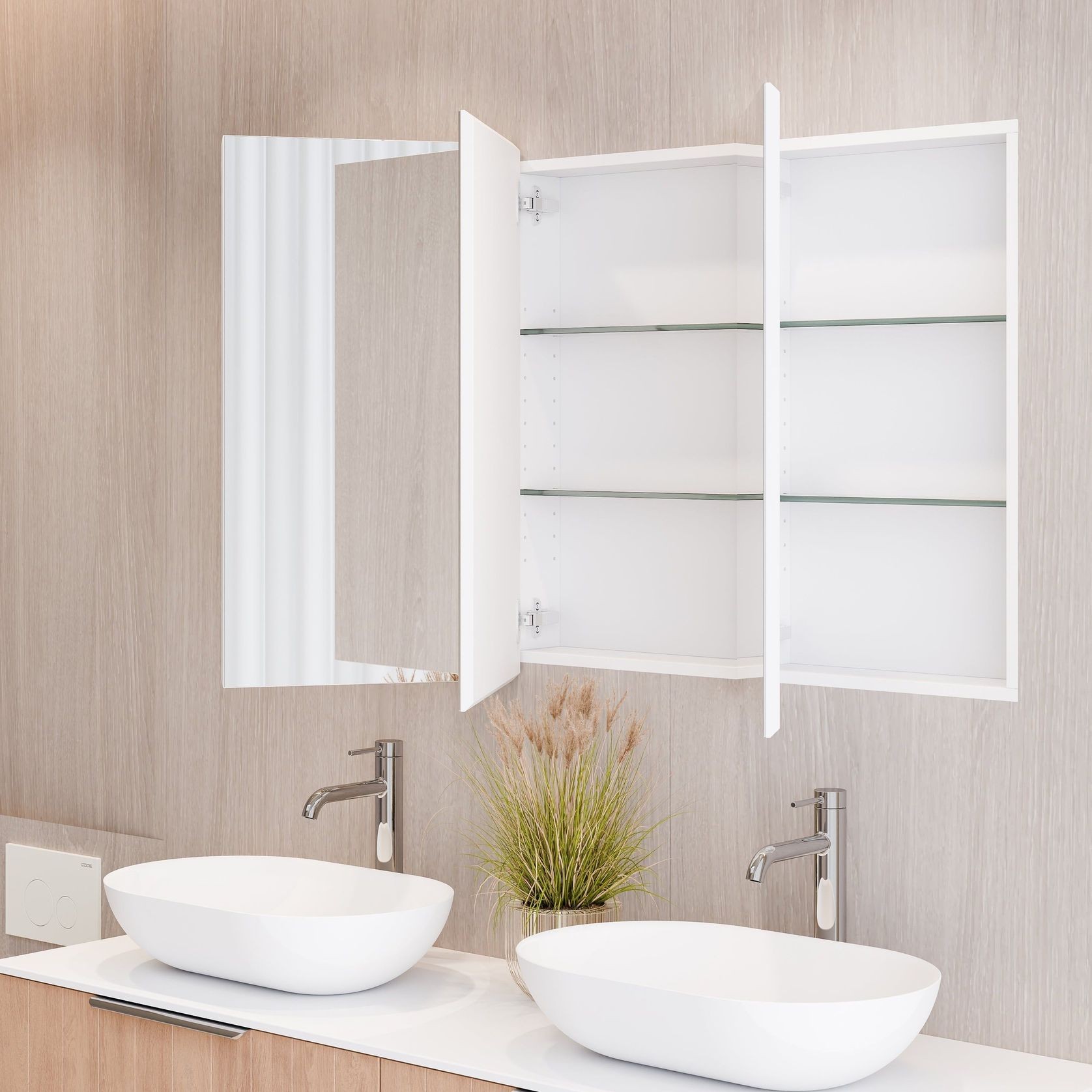 Luxe 1200mm Mirror Cabinet | 3 Door gallery detail image